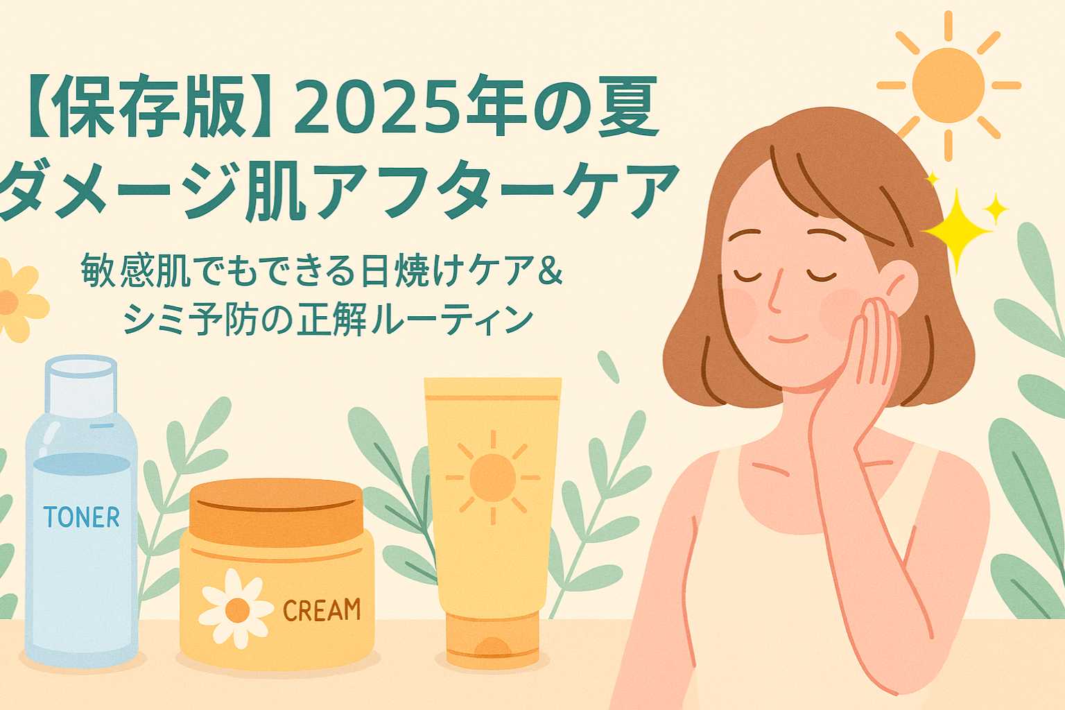 2025年の夏のダメージアフターケア方法。日焼け後72時間がカギ！