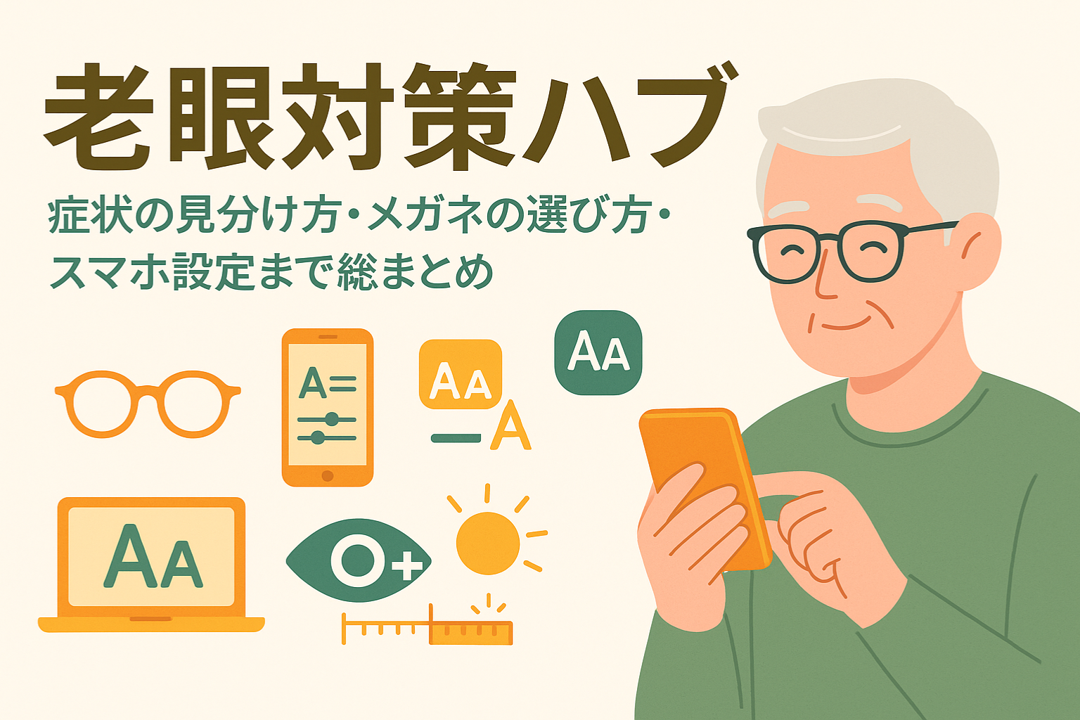 老眼対策ハブ。症状や見分けかた、眼鏡の選び方などご紹介!