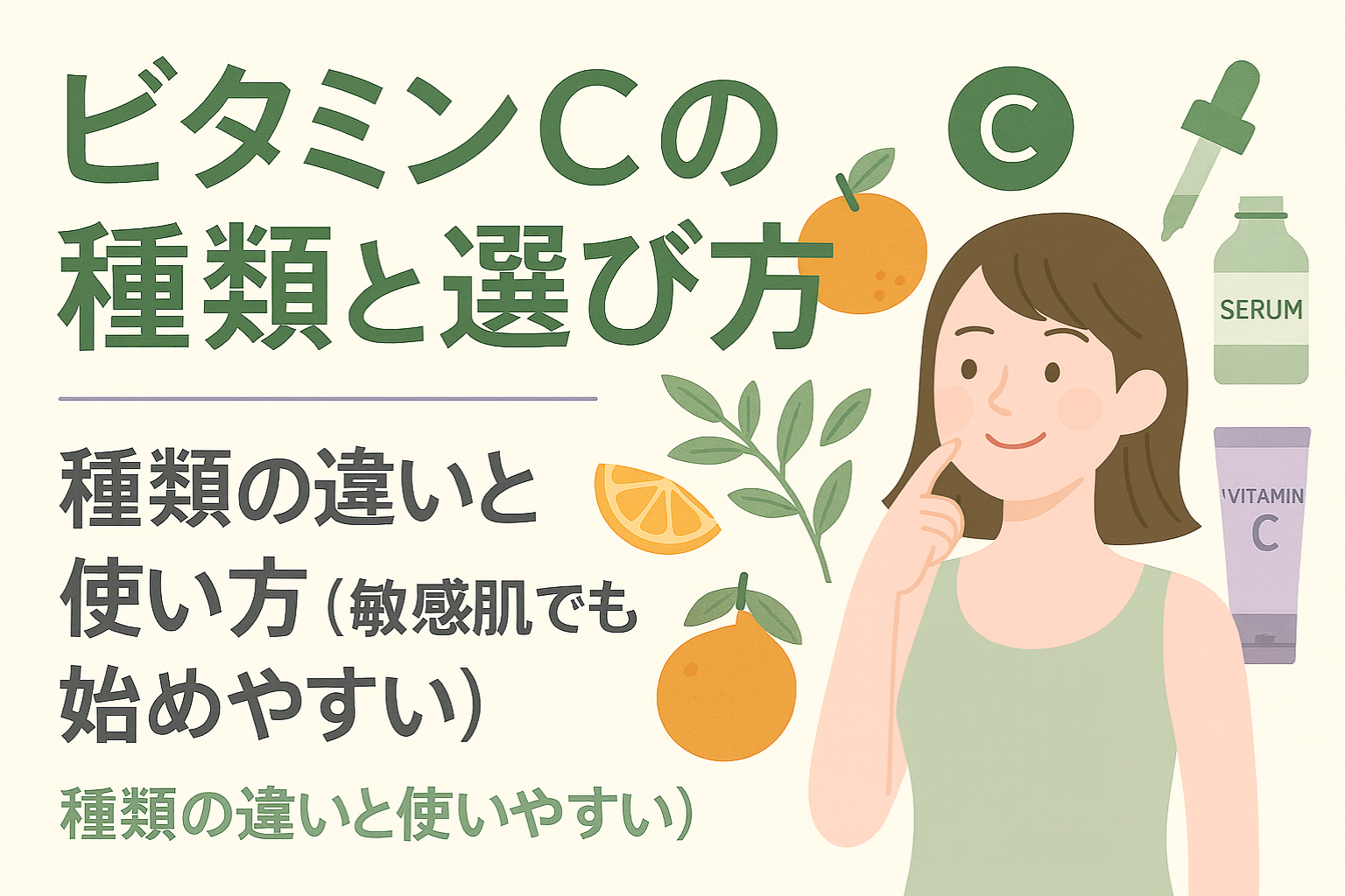 くすみやシミの改善に！ビタミンＣの種類と選び方を解説！