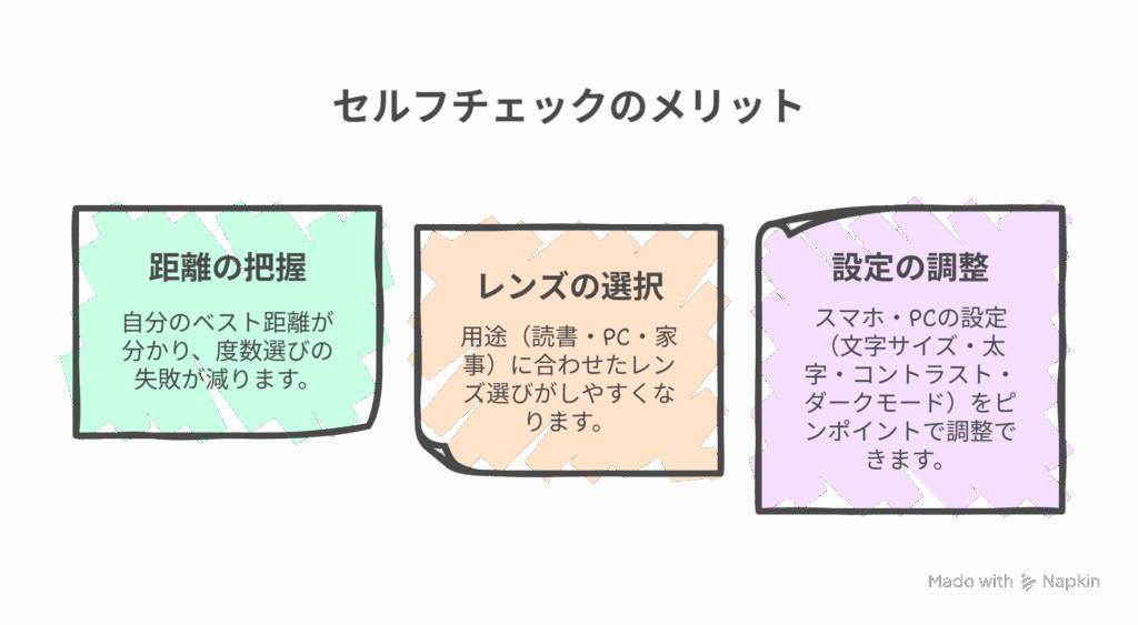 セルフチェックも侮れない。簡単すぐできる老眼チェック。