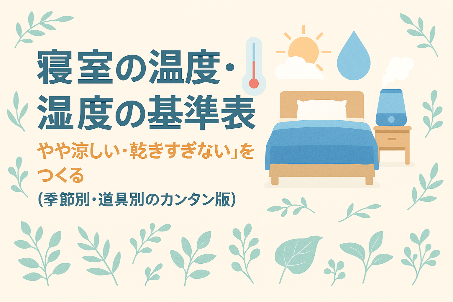 寝室の温度が超大事！安眠のために必須な湿度、温度設定をご紹介！